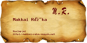 Makkai Réka névjegykártya